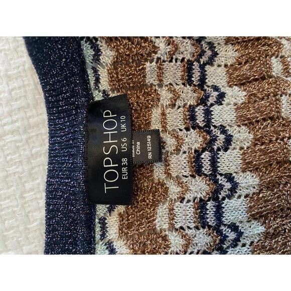 Topshop woven metallic thread tank tunic top size 6 missoni style - Picture 6 of 6